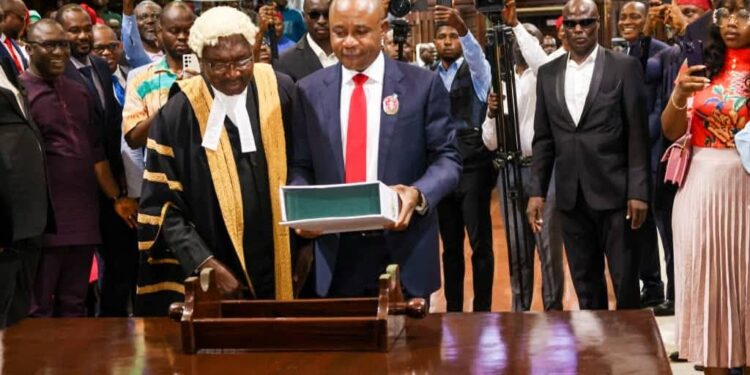 Gov Mbah Presents Record N971bn 2025 Budget To Enugu House of Assembly, Crashes Recurrent Further To 14% At N133.1bn As Cacapital Expenditure Rises To N837.9bn